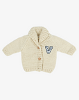 Vancouver Canucks Huggalugs Infant & Toddler Shawl Collar Cream Cardigan Sweater
