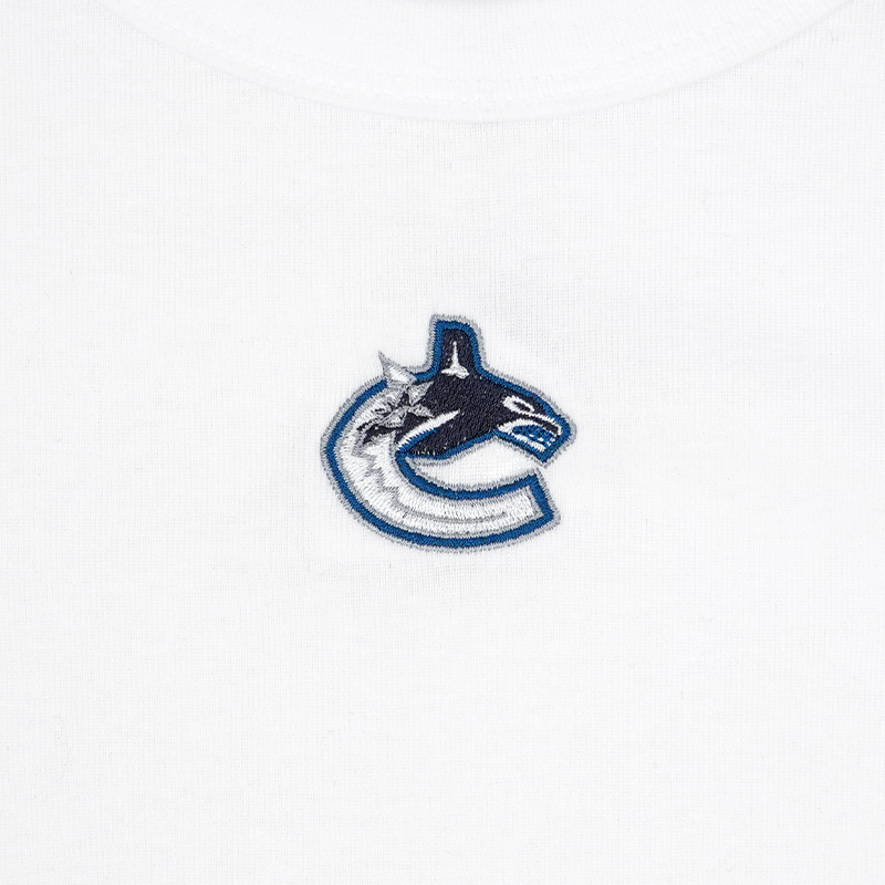 Vancouver Canucks Women's White Crop Orca Tee