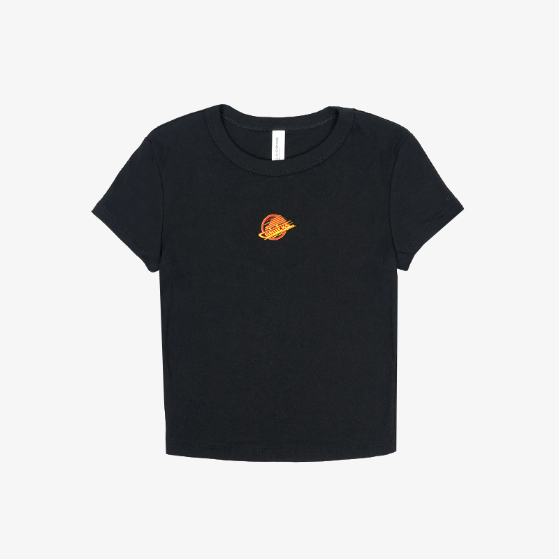 Vancouver Canucks Women's Black Crop Skate Tee