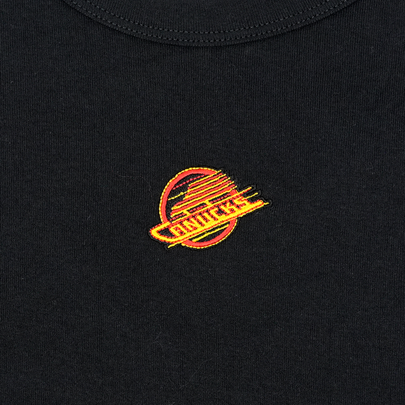 Vancouver Canucks Women's Black Crop Skate Tee