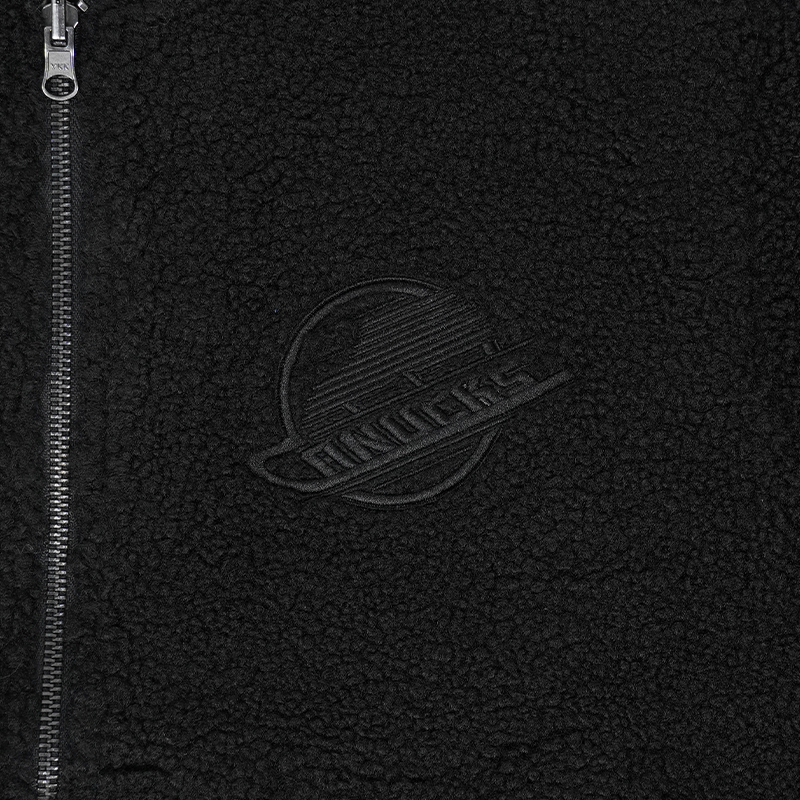 Vancouver Canucks Signature Collection Women's Reversible Sherpa Black Skate Bomber Jacket