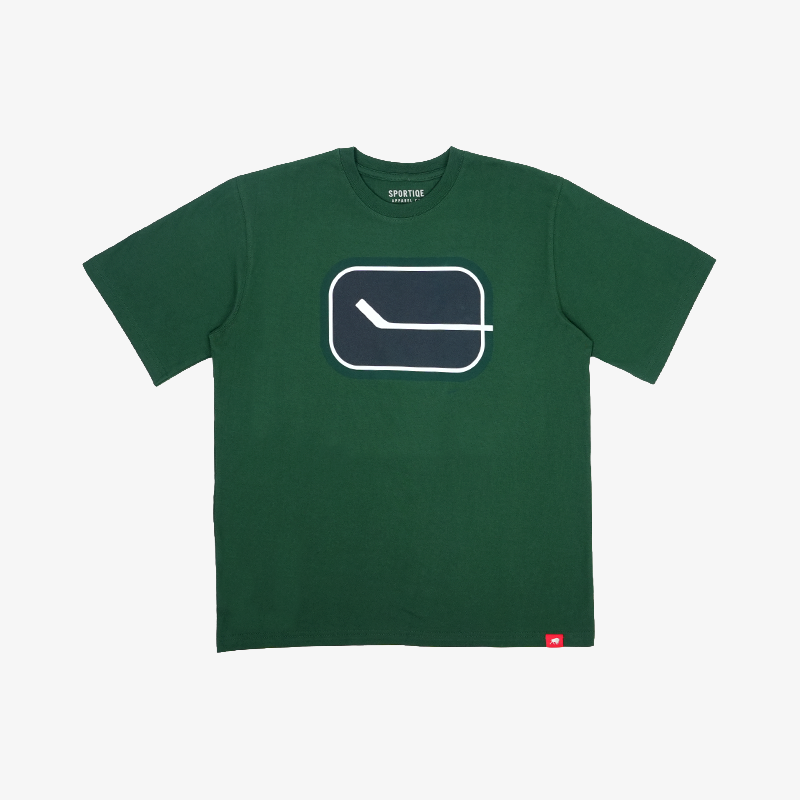 Vancouver Canucks Sportiqe Duke Vintage Green Stick in Rink T-Shirt