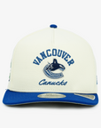 Vancouver Canucks New Era 950 A-Frame Arched Cream/Blue Orca Snapback