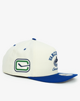 Vancouver Canucks New Era 950 A-Frame Arched Cream/Blue Orca Snapback