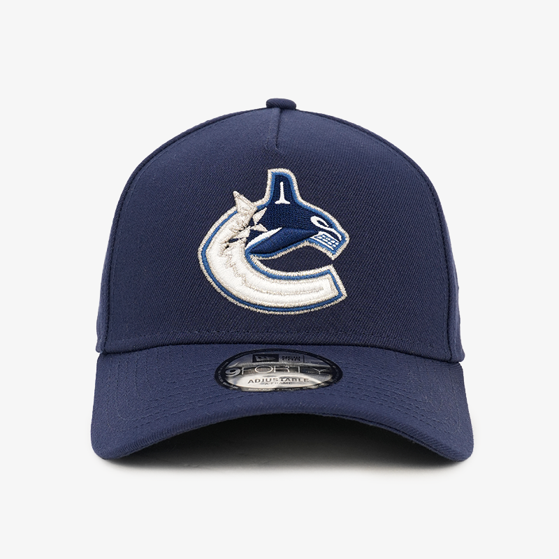 Vancouver Canucks New Era 940 A-Frame Baseline Orca Navy Hat