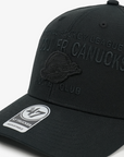 Vancouver Canucks '47 Brand Black on Black Trucker Club Wordmark Skate Hat