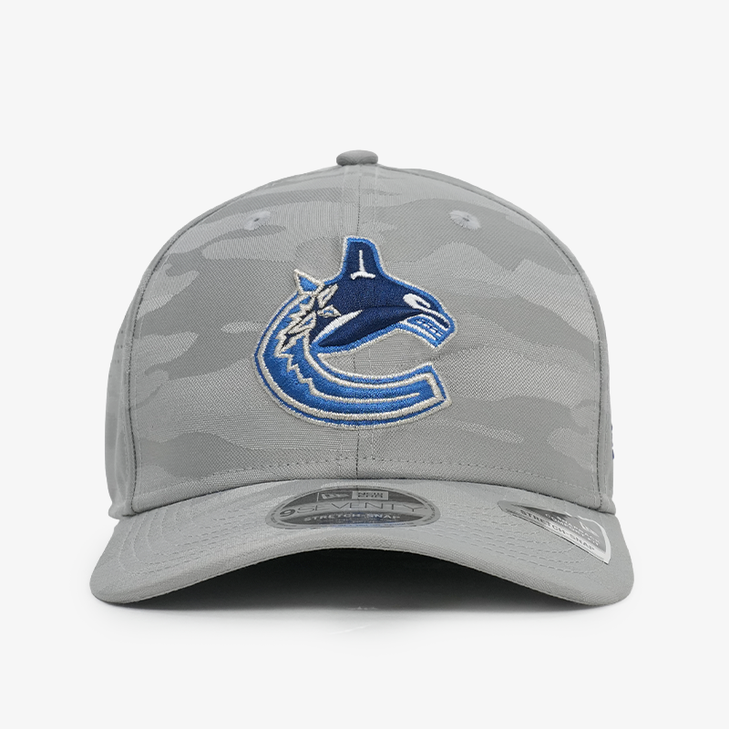 Vancouver Canucks New Era 970 Stretch Snap Performance Camo Grey Orca Hat