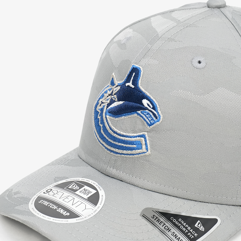 Vancouver Canucks New Era 970 Stretch Snap Performance Camo Grey Orca Hat