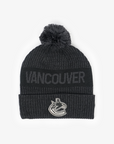 Vancouver Canucks Fanatics Road 7 Cuff Pom Knit Black Orca Beanie