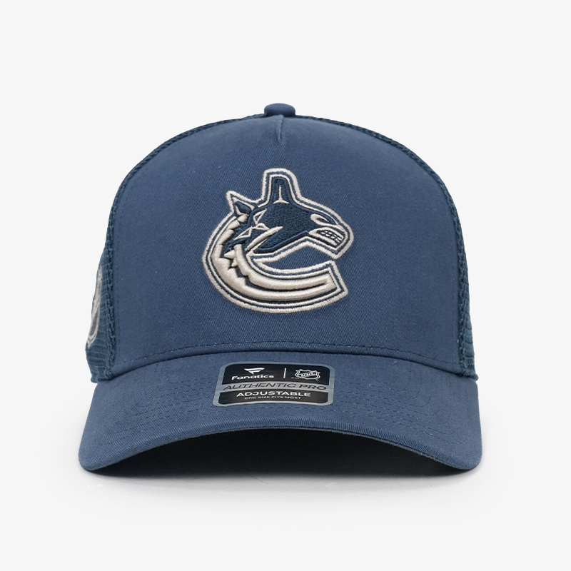 Vancouver Canucks Fanatics Road 3 A-Frame Navy Orca Hat