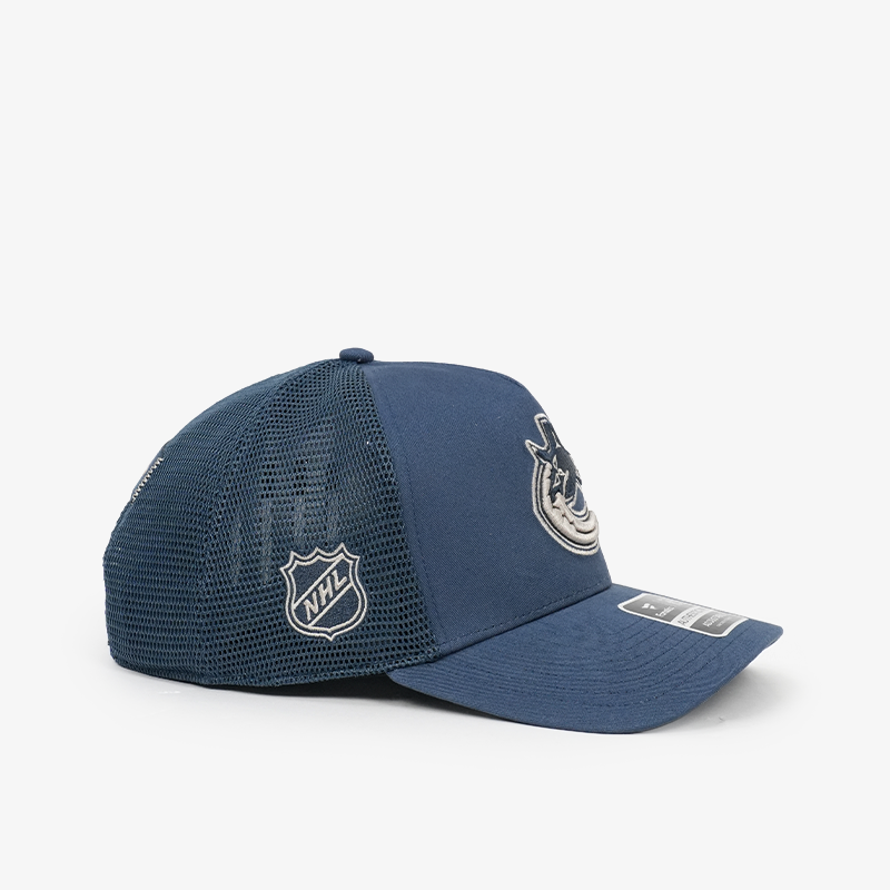 Vancouver Canucks Fanatics Road 3 A-Frame Navy Orca Hat