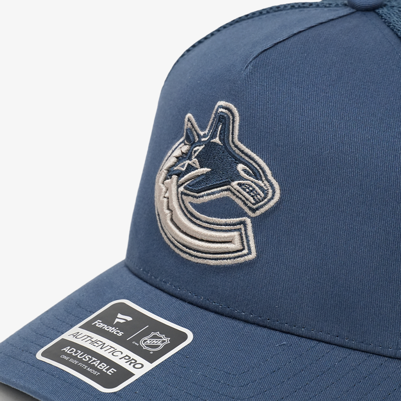 Vancouver Canucks Fanatics Road 3 A-Frame Navy Orca Hat
