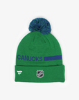 Vancouver Canucks Fanatics Rink 14 Acrylic Pom Knit Green Orca Beanie