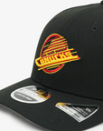 Vancouver Canucks New Era 970 Stretch Snap Performance Black Skate Hat