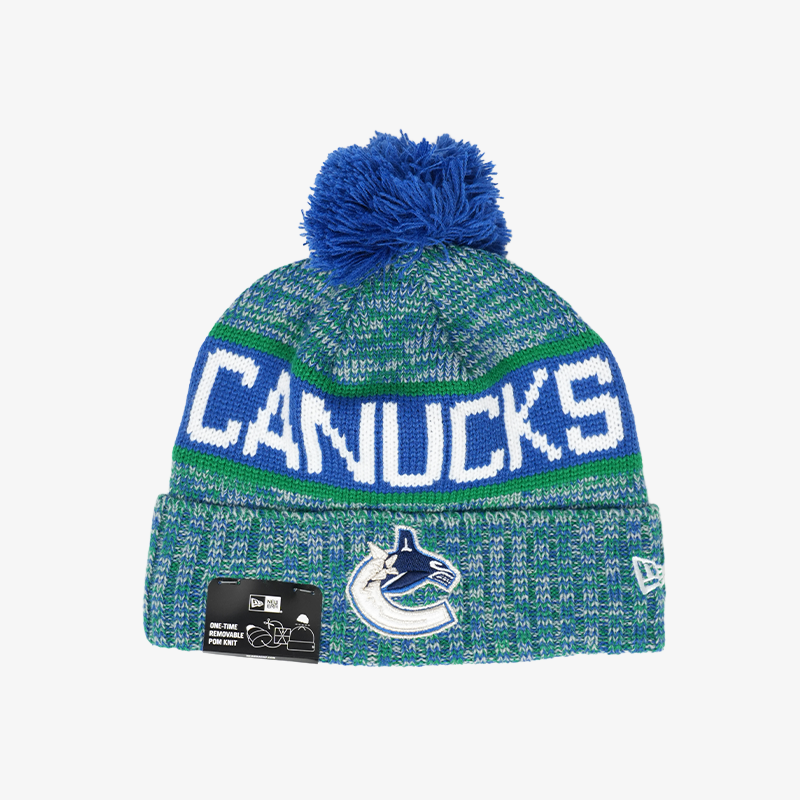 Vancouver Canucks New Era Tri Colour Orca Blue Pom Knit Toque
