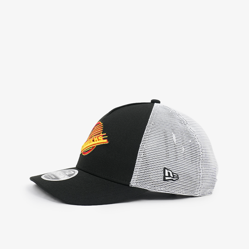 Vancouver Canucks New Era 940 M-Crown A-Frame Trucker Black/White Skate Hat