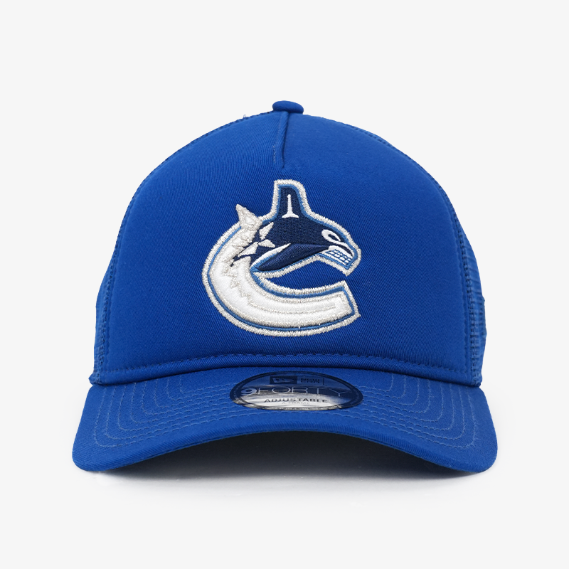 Vancouver Canucks New Era 940 A-Frame Trucker Blue Orca Hat