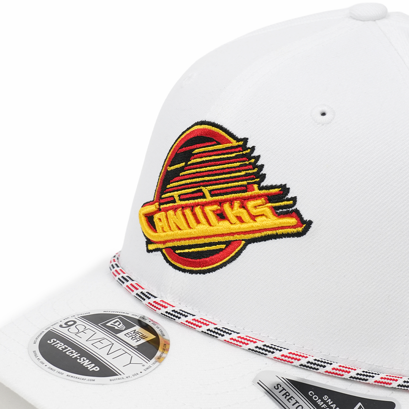 Vancouver Canucks New Era 970 Stretch Snap Rope White Skate Hat