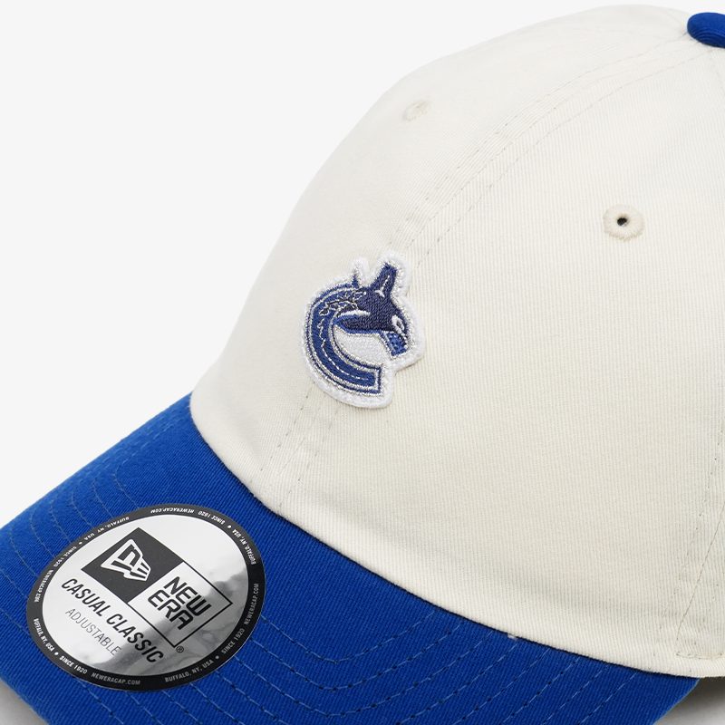 Vancouver Canucks New Era Casual Classic Two Tone Micro Cream/Blue Orca Hat