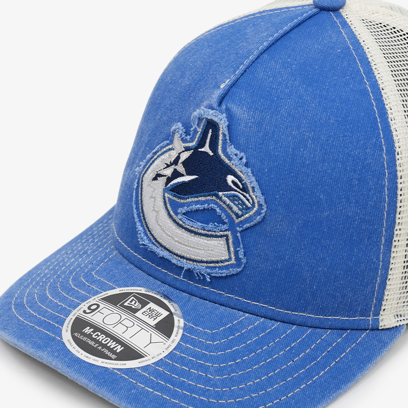 Vancouver Canucks New Era 940 M-Crown Trucker Blue/Cream Orca Hat