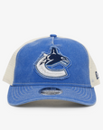 Vancouver Canucks New Era Youth 940 M-Crown Trucker Blue/Cream Orca Hat