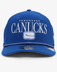 Vancouver Canucks New Era 970 Stretch Snap Rope Trucker Blue Stick in Rink Hat