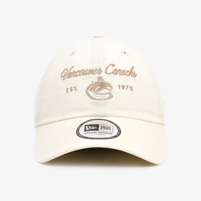 Vancouver Canucks New Era Casual Classic Script Cream Orca Hat