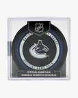 Vancouver Canucks Official Game Puck In Cube