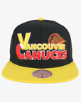 Vancouver Canucks Mitchell & Ness Yellow and Black Stack Skate Snapback Hat