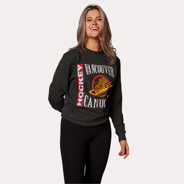Vancouver Canucks New Era Throwback Skate Crewneck