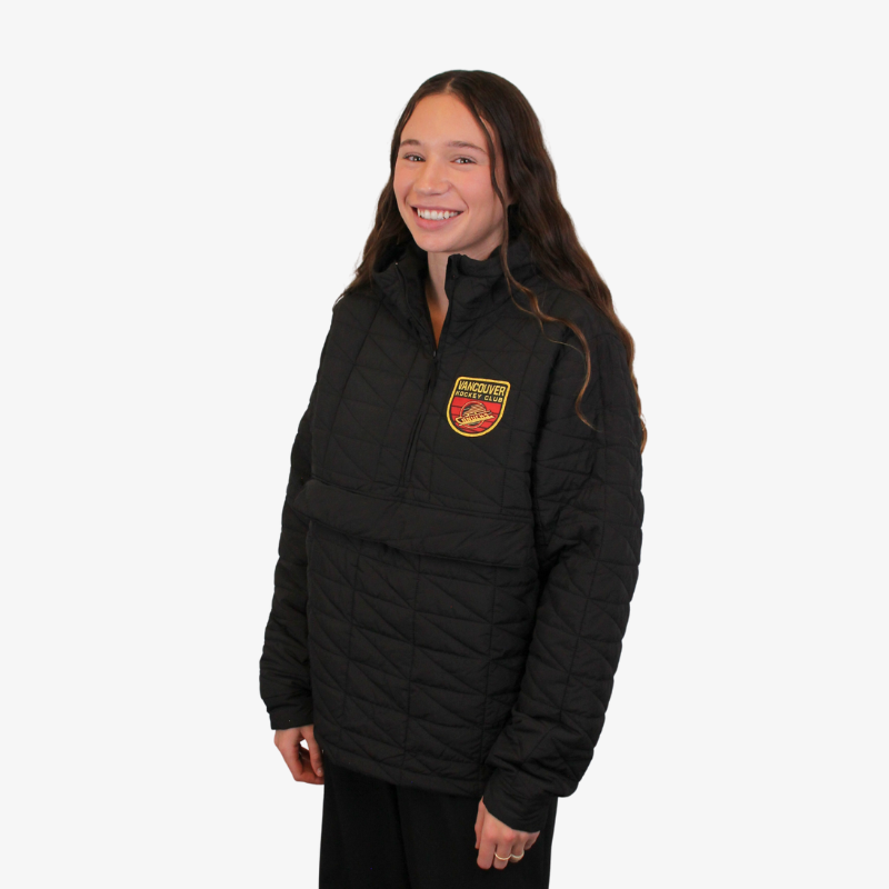 Vancouver Canucks Sportiqe Quilted 1/2 Zip Hooded Jacket