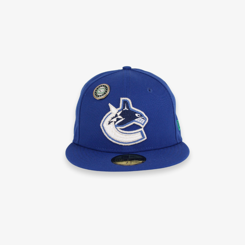 Vancouver Canucks New Era Orca &amp; Stick and Rink Pin 5950 Fitted Hat