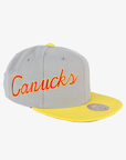 Vancouver Canucks Mitchell & Ness Knockout Gold Skate Snapback Hat