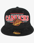 Vancouver Canucks 950 Black Corduroy Skate Snapback