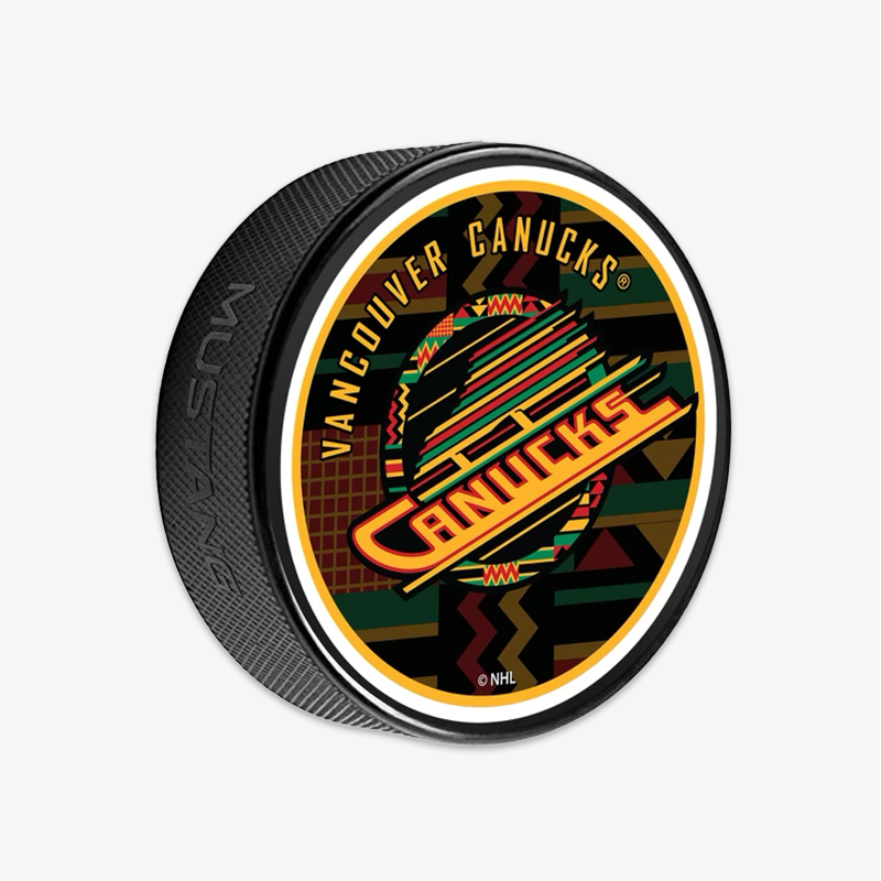Vancouver Canucks Black Excellence Month 2024 Puck