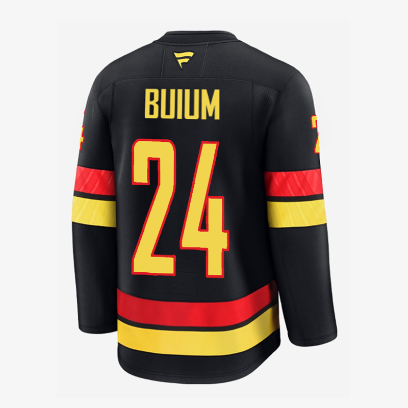 Vancouver Canucks Fanatics Premium Name &amp; Number Black Skate Jersey