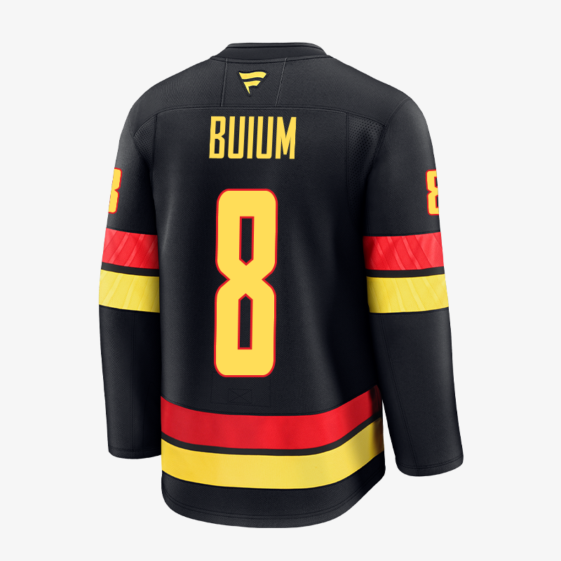 Vancouver Canucks Fanatics Premium Name &amp; Number Black Skate Jersey