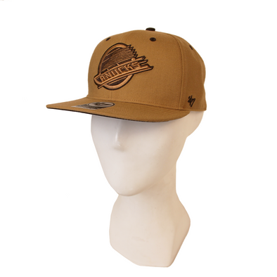 Vancouver Canucks Throwback '47 Brand Carhartt Captain Mens Brown Snapback  Hat