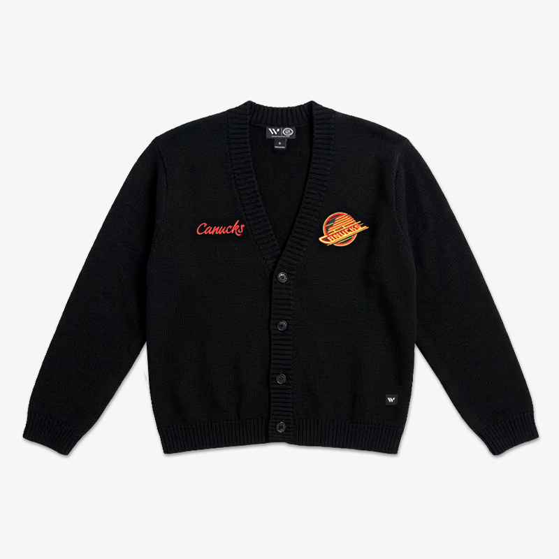 Vancouver Canucks Signature Collection Women's Heritage Black Cardigan