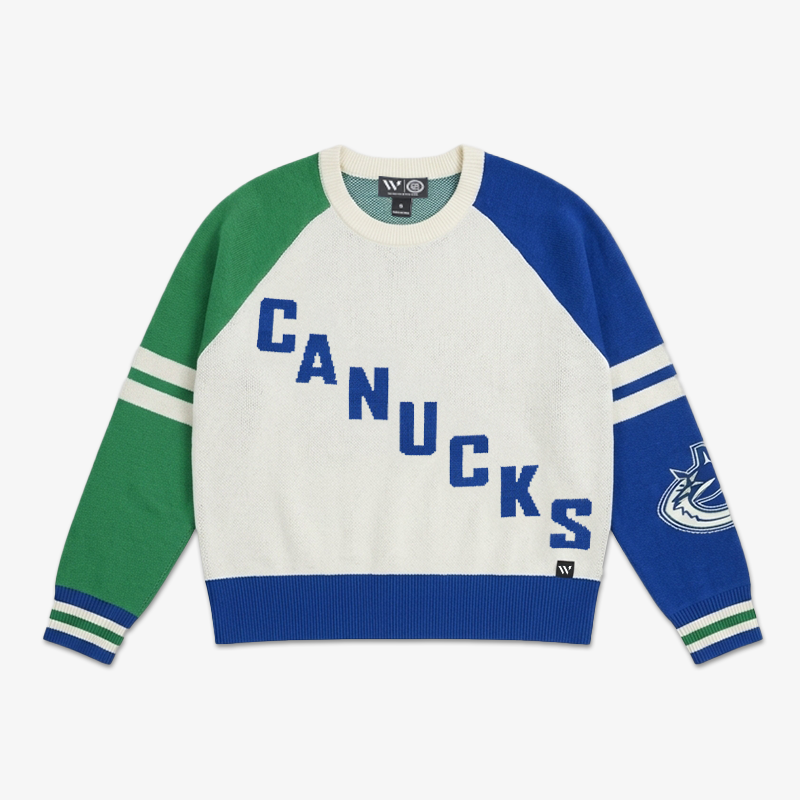 Vancouver Canucks Signature Collection Women's Two Tone Knit Orca Sweater