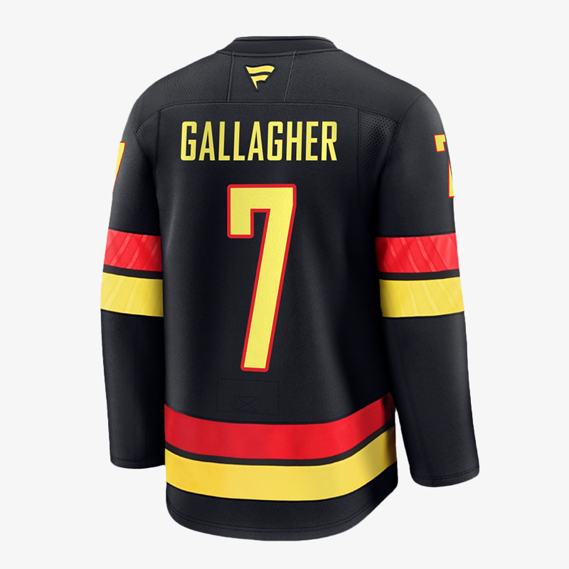 Vancouver Canucks Fanatics Premium Name &amp; Number Black Skate Jersey