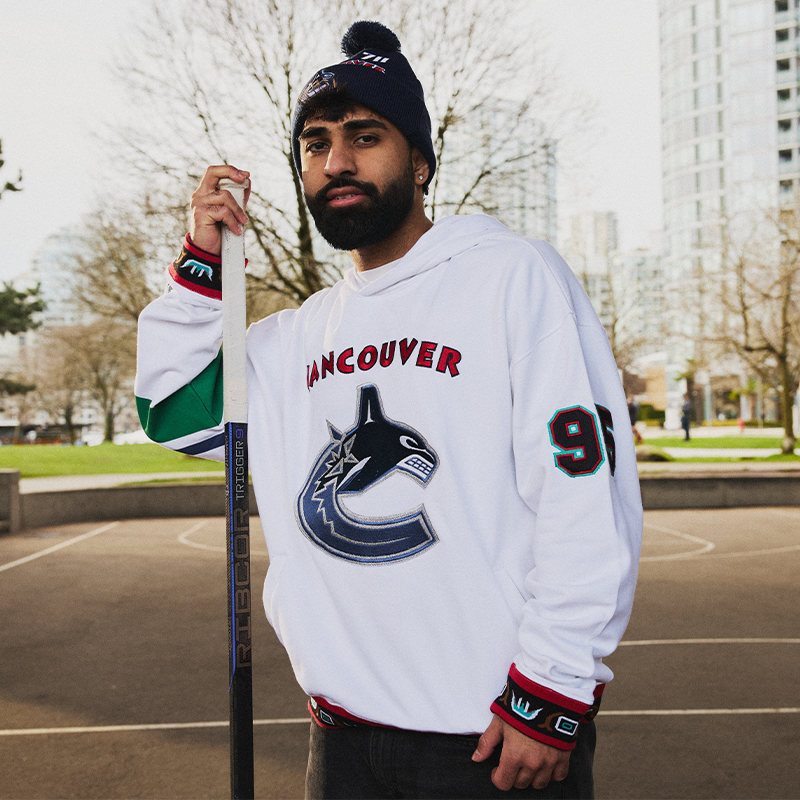 Vancouver Canucks X Grizzlies White Oversized Orca Hoodie