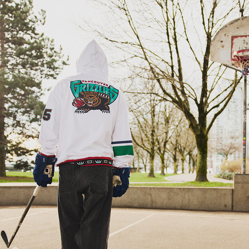 Vancouver Canucks X Grizzlies White Oversized Orca Hoodie