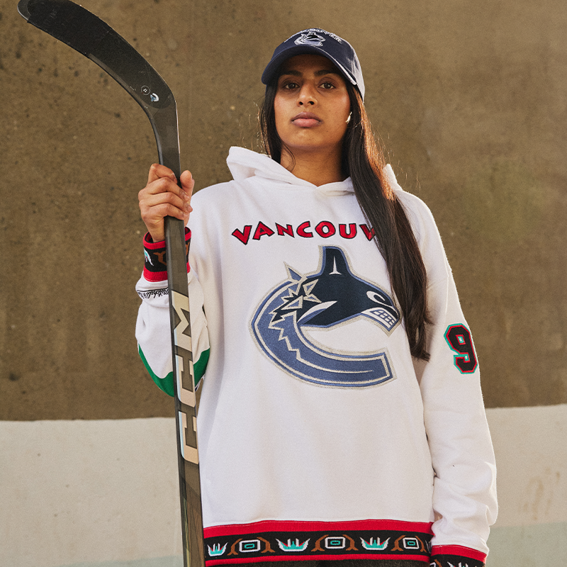 Vancouver Canucks X Grizzlies White Oversized Orca Hoodie