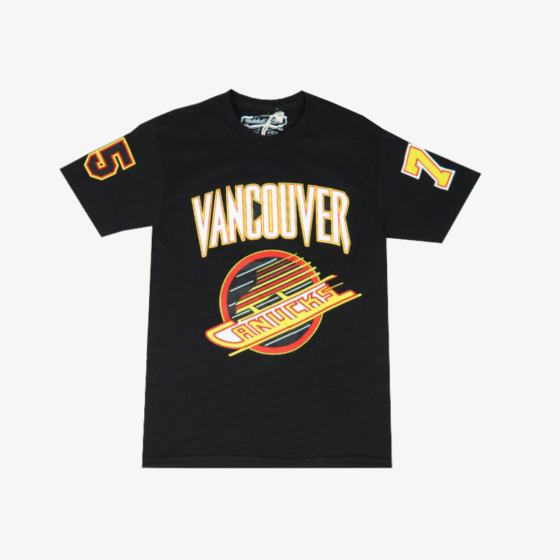 Vancouver Canucks X Grizzlies Black Vintage Skate T-Shirt