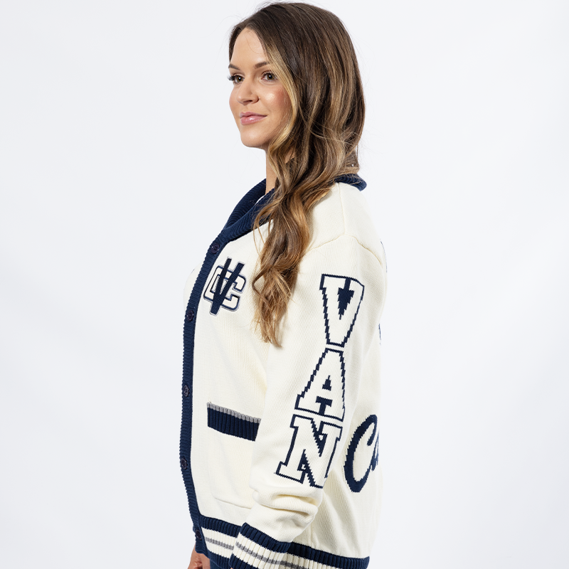 Vancouver Canucks Wild Collective Cream Millionaire Cardigan