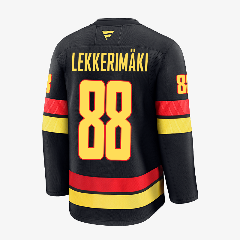 Vancouver Canucks Fanatics Premium Name &amp; Number Black Skate Jersey