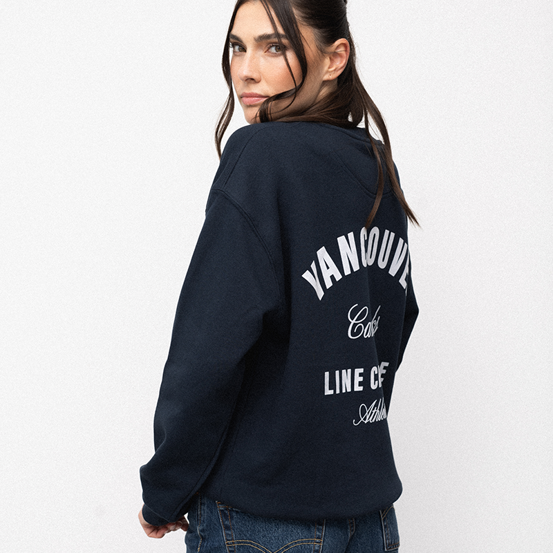 Vancouver Canucks x Line Change Women's Athletics Pop Navy Crewneck