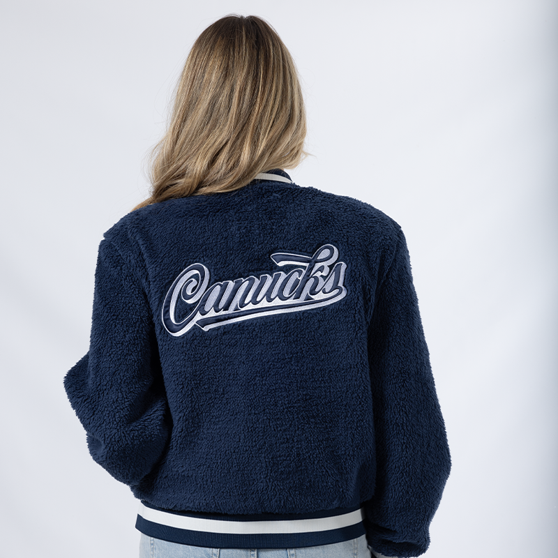 Vancouver Canucks Wild Collective Women&#39;s Reversible Sherpa Bomber