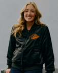 Vancouver Canucks Signature Collection Women's Reversible Sherpa Black Skate Bomber Jacket